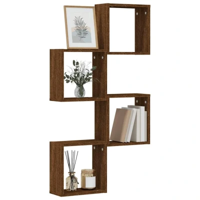 Afbeelding van vidaXL Wandschappen kubus 4 st 30x15x30 cm sonoma bruin eikenkleurig