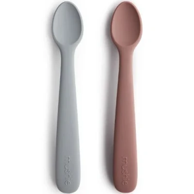 Afbeelding van Mushie Lepels Siliconen Stone/Cloudy Mauve 2st