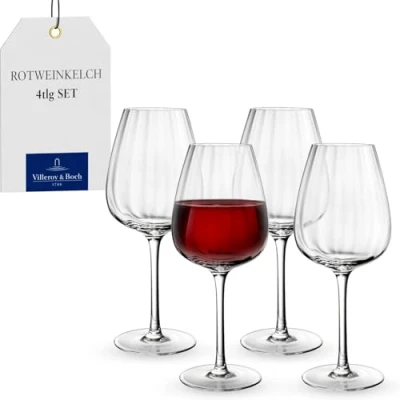 Afbeelding van Villeroy &amp; Boch Rose Garden Rode Wijnglas 59 Cl Set Van 4 Transparant