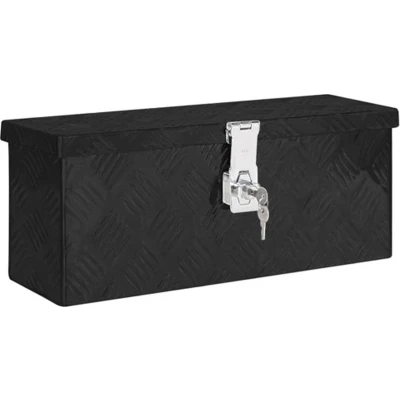 Afbeelding van Opbergbox 50x15x20,5 cm aluminium zwart