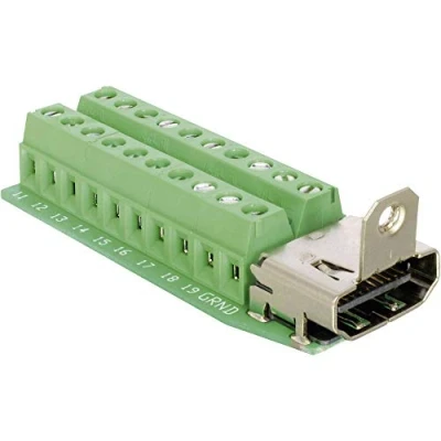 Afbeelding van Delock 65168 HDMI connector Bus, inbouw verticaal Aantal polen: 20 Zilver 1 stuk(s)