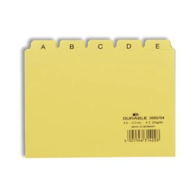 Image de Durable 366004 jeu de 25 intercalaires avec onglets imprimés a z format a6 jaune