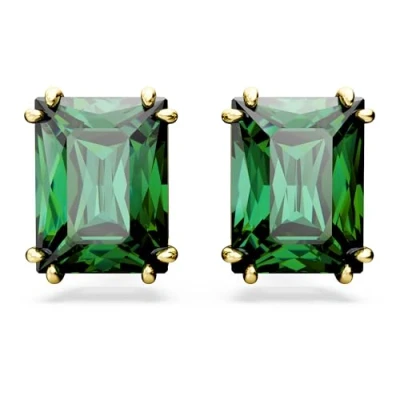 Afbeelding van Swarovski dames Matrix oorstekers verguld in de kleur Groen, maat: US 7 = 17,3 mm