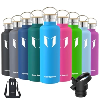 Image de Super Sparrow Gourde Isotherme Bouteille 1000ml Inox Bouche Standard Sport Étanche Enfant sans BPA, pour Sport, Gym, Voyage