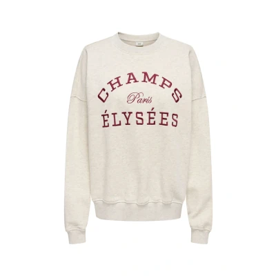 Afbeelding van Jacqueline de Yong Trui Jdymesa L/s O neck Emb Sweat Jrs No 15370526 Oatmeal/champs Cab Dames Maat M