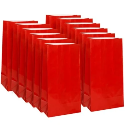 Afbeelding van Feestzak rood papier 14x26cm 12 stuks