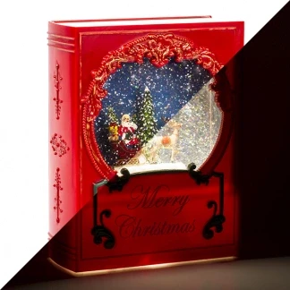 Afbeelding van Kerstlantaarn boek met kerstman Lumineo 21 cm (LED, Batterijen)