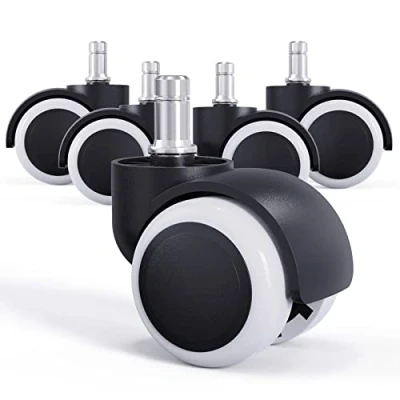 Afbeelding van LIHAO 5 universele en slijtvaste wielen voor harde vloeren (wit zwart, 11/50 mm)