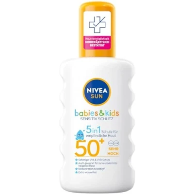 Afbeelding van Nivea Sun Kids Sensitiv Zonnespray spray (1 x 200 ml), SPF 50+, zonnelotion voor de gevoelige kinderhuid