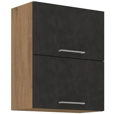 Image de Meuble haut ROCK Mélaminé décor chêne lancelot et gris matera 1 porte L60 x H72 cm