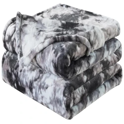 Afbeelding van HOZY Fleecedeken, 150 x 200 cm, grijs, zacht en warm, 350 g/m², voor tweepersoonsbed, flanel, omkeerbaar, dubbelzijdig