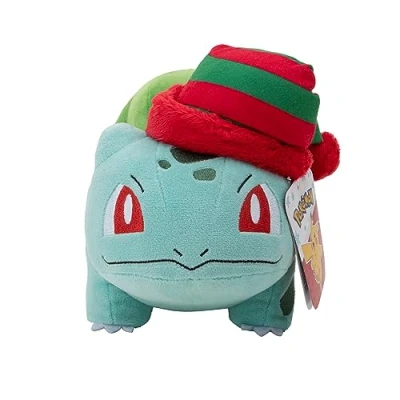 Afbeelding van Pokémon PKW3377 20 cm Winterpluche Bisasam met muts, officieel pluche dier