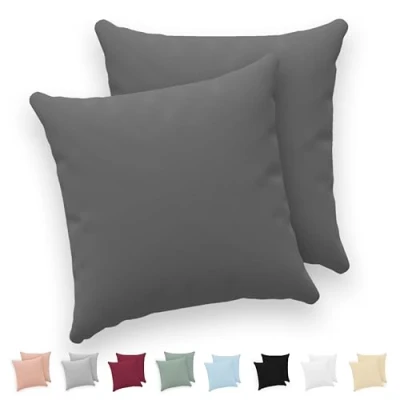 Afbeelding van Twinzen® Kussensloop, 40 x cm, 100% jersey katoen, 150 g/m², antraciet, kussensloop met ritssluiting, Oeko Tex gecertificeerd, 2 stuks