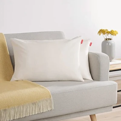 Afbeelding van Blumtal Chenille Kussenslopen Set van 2 Zacht en met Blinde Rits Kussenhoes 40 x 60, Off White