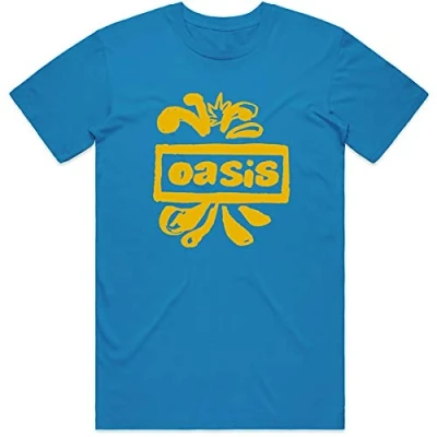 Afbeelding van Oasis Drawn Logo Heren T shirt XL Blauw