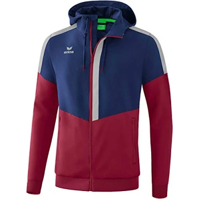Afbeelding van Erima Squad tracktop jack met capuchon new navy/bordeaux/silver grey