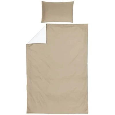 Afbeelding van Meyco Home Dekbedovertrek + Kussensloop 140x200/220 Uni Taupe/Off White