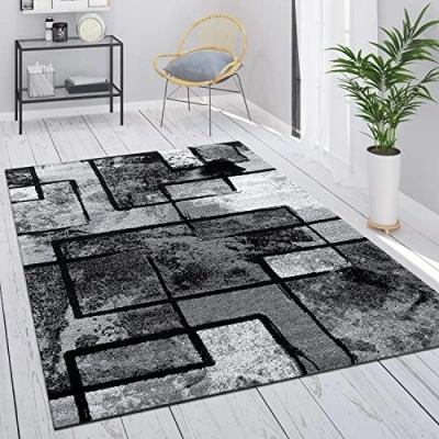 Afbeelding van Paco Home Vloerkleed Grijs Woonkamer Vintage Laagpolig Geometrisch Abstract Patroon 240x340 cm