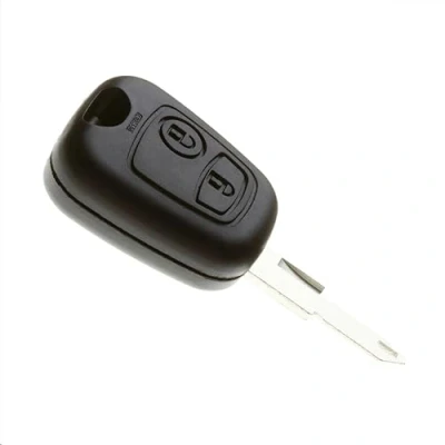 Afbeelding van Jongo Sleutelbehuizing met lemmet, compatibel Peugeot 206 voor auto, bedrijfsvoertuigen, afstandsbediening 2 knoppen