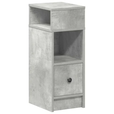 Image de vidaXL Table de chevet avec tiroir gris béton 25x31x66 cm858620