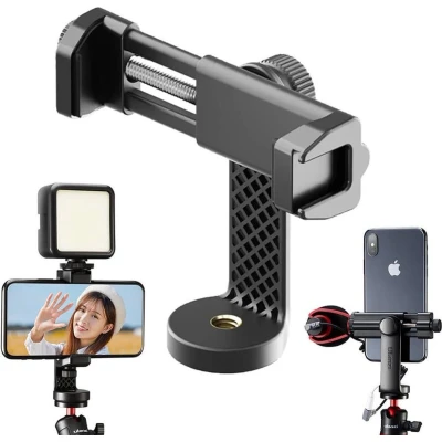 Afbeelding van Ulanzi ST 17 360º Draaibare Telefoonhouder Voor statief met Cold Shoe Mount alle smartphones tot 10 cm breed Zwart