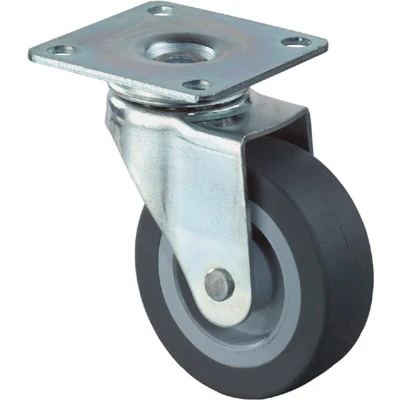 Afbeelding van Zwenkwiel 50mm rubber totale hoogte 68mm