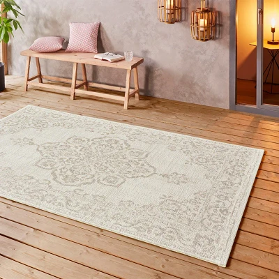 Afbeelding van Buitenkleed Ornament Beige 120x170 Cm Laagpolig NORTHRUGS Dekbed Discounter.nl