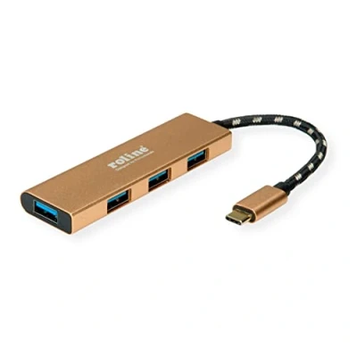 Afbeelding van Roline USB 3.1 Gen 1 hub 4 poorten Goud (metallic)