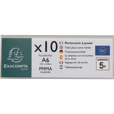 Afbeelding van Exacompta 86358D 10x Lot de 10 porte noms