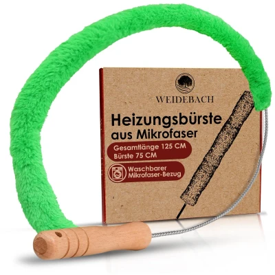 Afbeelding van Weidebach radiatorborstel 125 cm totale lengte / 75 microvezelborstel reinigingsborstel voor radiatoren zonder dierenharen in alle hoeken borstel