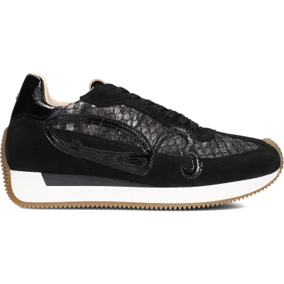 Afbeelding van Fred De La Bretoniere Yentl Sign Sneakers Dames Leren Sneaker Zwart Maat 42