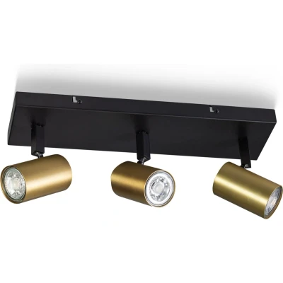 Afbeelding van ETH The Common Spot GU10 3 Lichtbronnen op balk Zwart/ Messing