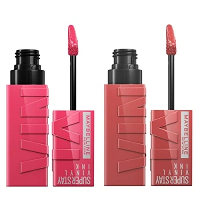 Afbeelding van Maybelline New York SuperStay Vinyl Ink Lipkleur Birllante 35 Cheeky + Color 20 Coy Finish Luminous 2 lippenstiften met precisie applicator
