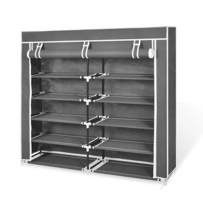 Afbeelding van Schoenenkast met hoes 115x28x110 stof zwart