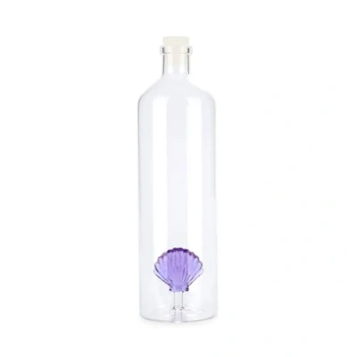 Afbeelding van Balvi Waterfles Karaf Schelp Lilla Paars 1.2L Glas