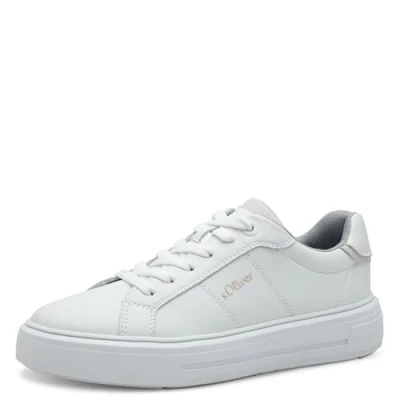 Afbeelding van s.Oliver Damen Sneaker Low Cut aus Synthetik zum Schnüren, weiß (WHITE), 37