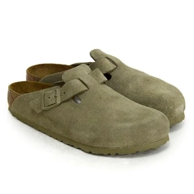 Afbeelding van Birkenstock Boston Unisex Clogs, Maat: 36, Faded khaki Veloursleer