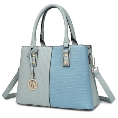 Afbeelding van Miss Lulu Dameshandtas, elegant, kunstleer, schouderriem, bovenste handgreep, vintage, zacht, met afneembare Blauw