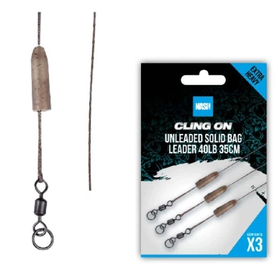 Afbeelding van Nash Cling On Unleaded Solid Bag Leader 40lb (35cm) (3 Stuks) Karper onderlijn