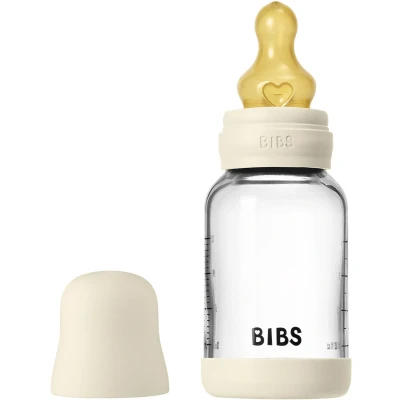 Afbeelding van BIBS Fles Slow Flow 120 ml Glas/Latex Ivory