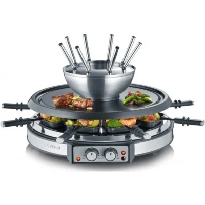 Afbeelding van Severin 9948 racletteset/ Fondue 8 Personen 1900 W Roestvrij staal Zwart