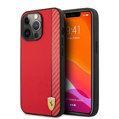 Afbeelding van Ferrari Telefoonhoesje voor Apple iPhone 13 Pro Max Kleur: Rood, PU Materiaal, Bescherming achterkant.