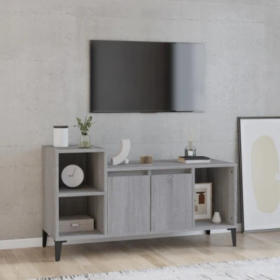 Afbeelding van Tv meubel 100x35x55 cm bewerkt hout grijs sonoma eikenkleurig