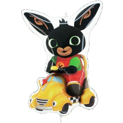 Afbeelding van Toyland® 86 cm (34 inch) folieballon in de vorm van een taxifiguur Bing &amp; Talkie feestballonnen voor kinderen