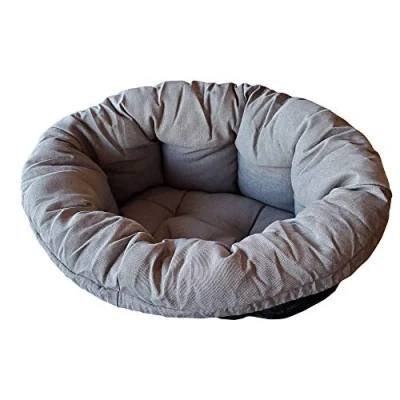 Afbeelding van Ferplast 82031099 SOFA 4 KUSSEN, Kussen voor honden en kattenmand,Gewatteerde hoes hondenmand plastic mand, Zacht katoen wasbaar, Verstelbaar met elastisch koord, 64 x 48 H 25 cm, Small, Grijs