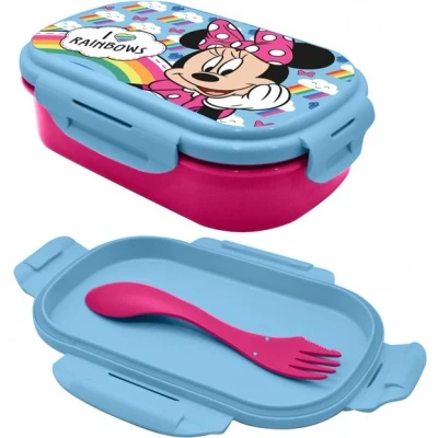 Afbeelding van Minnie Mouse Lunchbox met bestek Rainbows 8435507872539