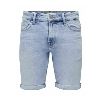 Afbeelding van Only &amp; Sons Jeansshort, Heren, Maat: Small, Light blue denim