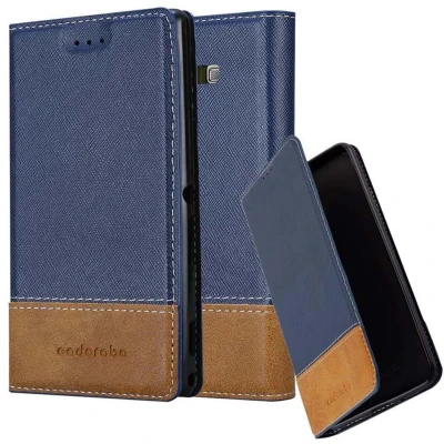 Afbeelding van Cadorabo Hoesje geschikt voor Samsung Galaxy A7 2015 in DONKERBLAUW BRUIN Beschermhoes met magnetische sluiting, standfunctie en kaartvakje Book Case Cover Etui