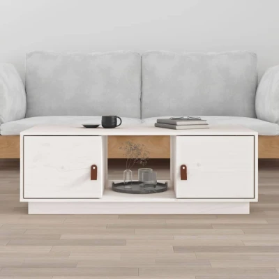 Afbeelding van Salontafel 100x50x35 cm massief grenenhout wit