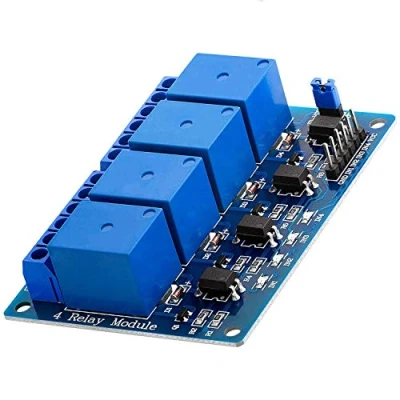 Afbeelding van AZDelivery 4 Relay Module 5V met Optocoupler Low Level Trigger Compatibel Arduino Inclusief E Book! 1